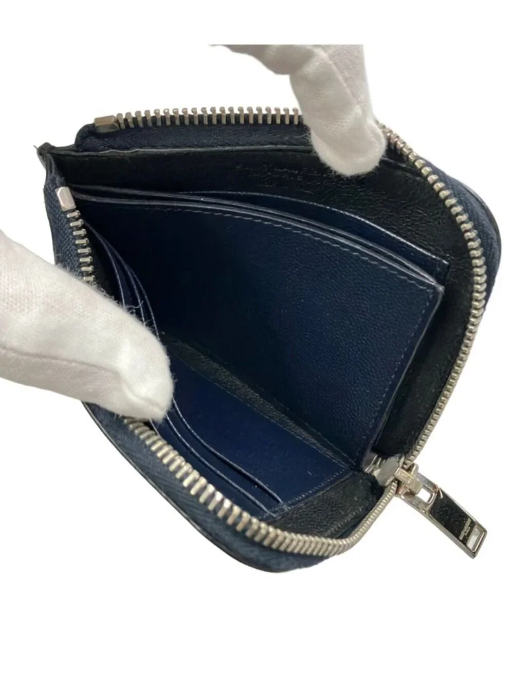 Saint Laurent L-shaped Zipper Wallet Leather